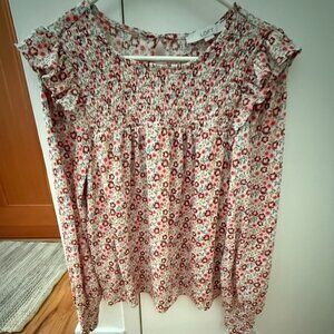 Loft Floral Long Sleeved Blouse ~ Size M
